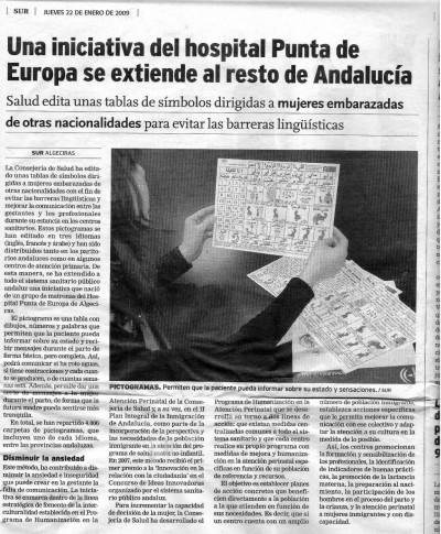 Diario Sur: Pictograma en paritorios de Andalucía