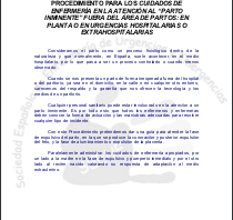 Protocolo atención al parto inminente. SEEUE.