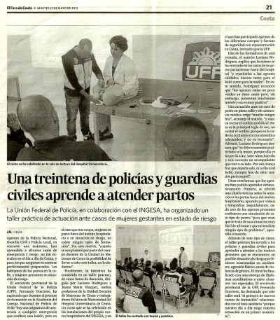 Curso de partos a policías (El Faro de Ceuta)