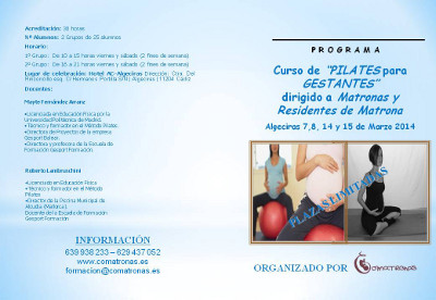 Información del curso "Pilates para gestantes" dirigido a Matronas (2) - ALGECIRAS