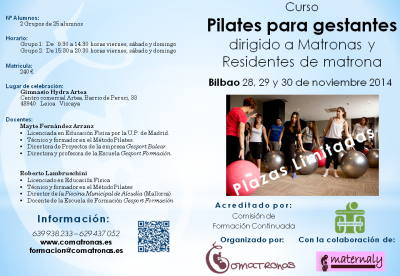 Pilates para matronas - Bilbao, noviembre 2014 - Acreditado po