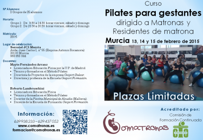 Diptico (1) Curso de pilates para matronas - Murcia febrero 2015