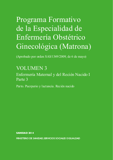 Programa Formativo Especialidad matrona - Volumen 3