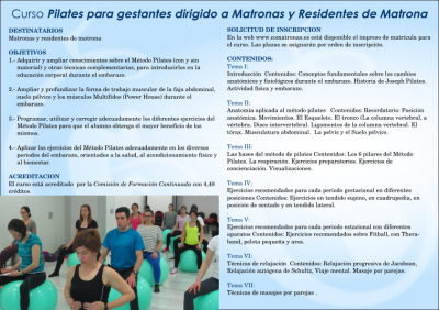 Díptico 1 del curso Pilates para Matronas - San Sebastián - Diciembre 2015