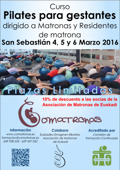 Curso de pilates para matronas - San Sebastián - marzo 2016